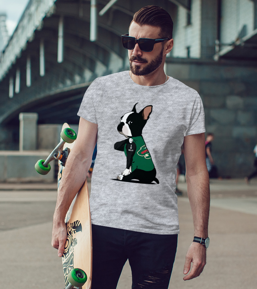 Minnesota Wild I Love Bulldog T-Shirt