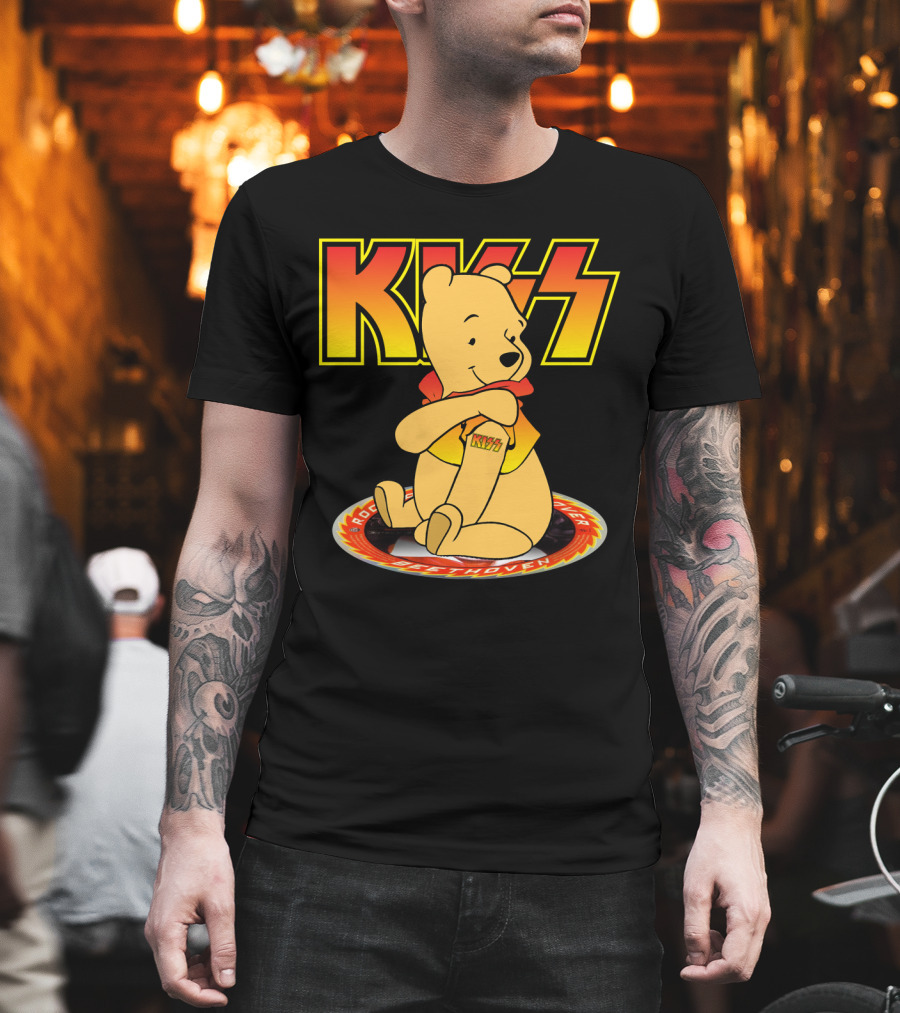Kiss Pooh Rock And Roll Over T-Shirt