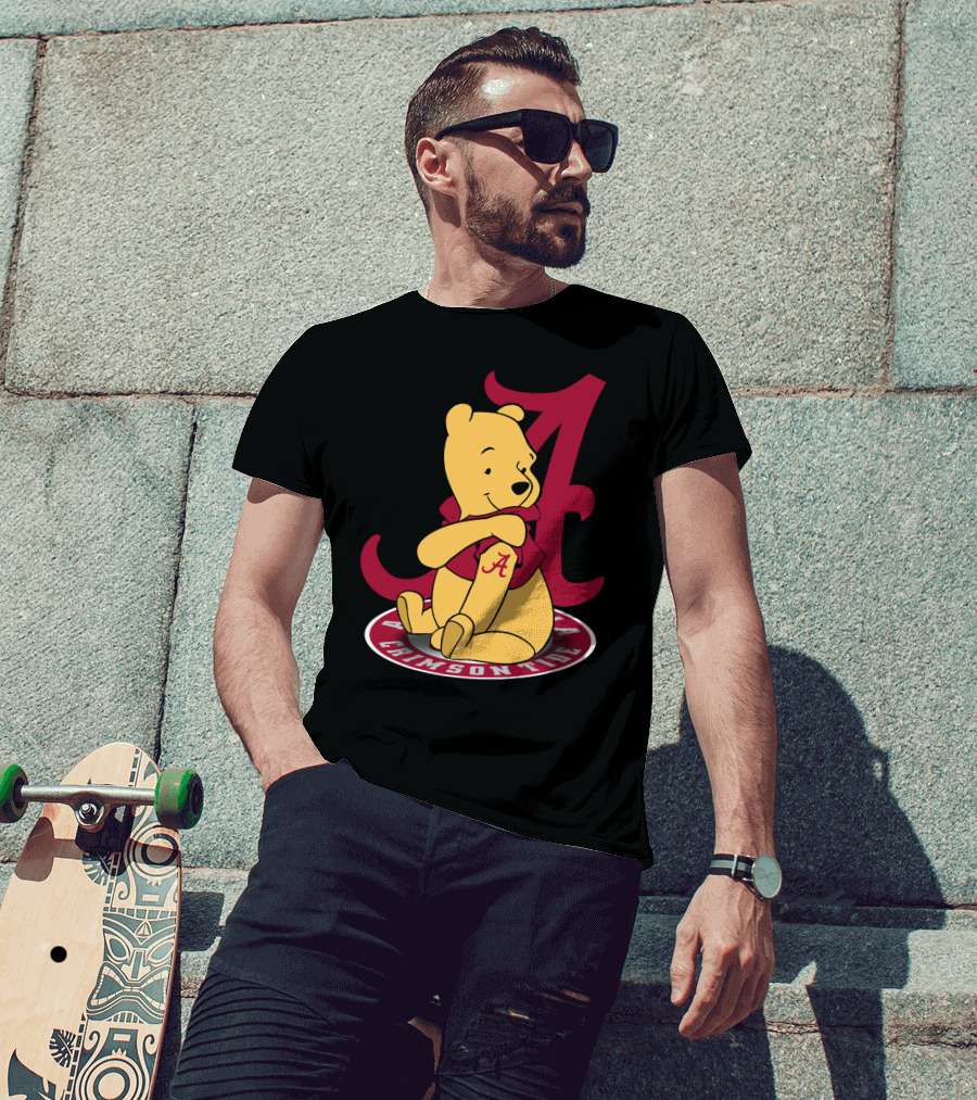 Pooh With Alabama Crimson Tide T-Shirt