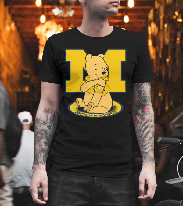 Pooh Bear Michigan Wolverines M Logo T-Shirt Pooh Bear Michigan Wolverines M Logo T-Shirt