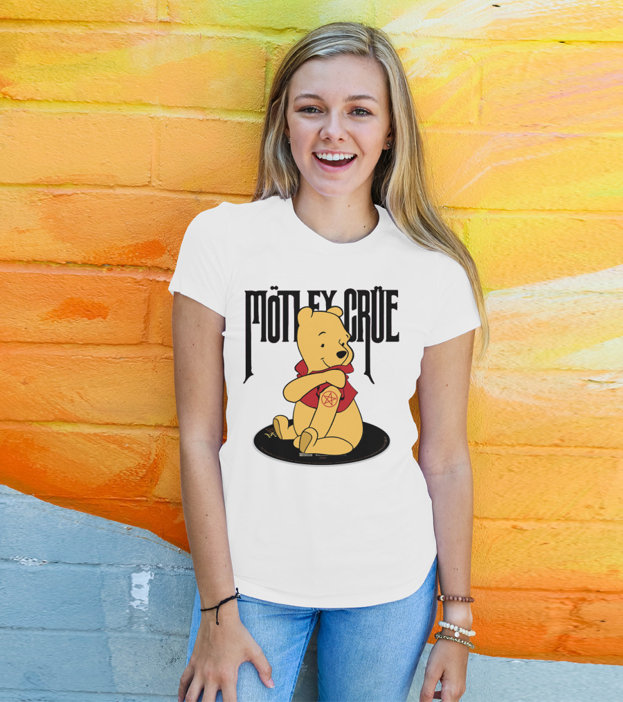 Mötley Crüe Pooh Bear Pentagram Tattoo T-Shirt