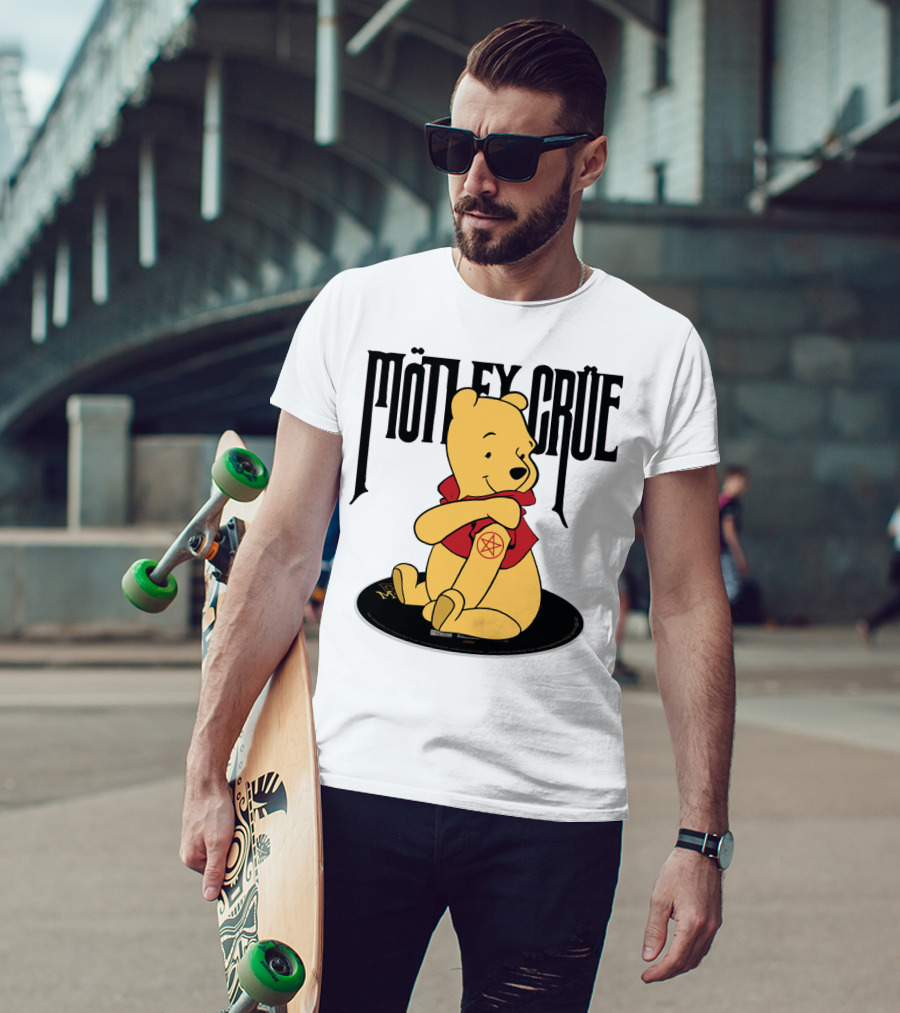 Mötley Crüe Pooh Bear Pentagram Tattoo T-Shirt