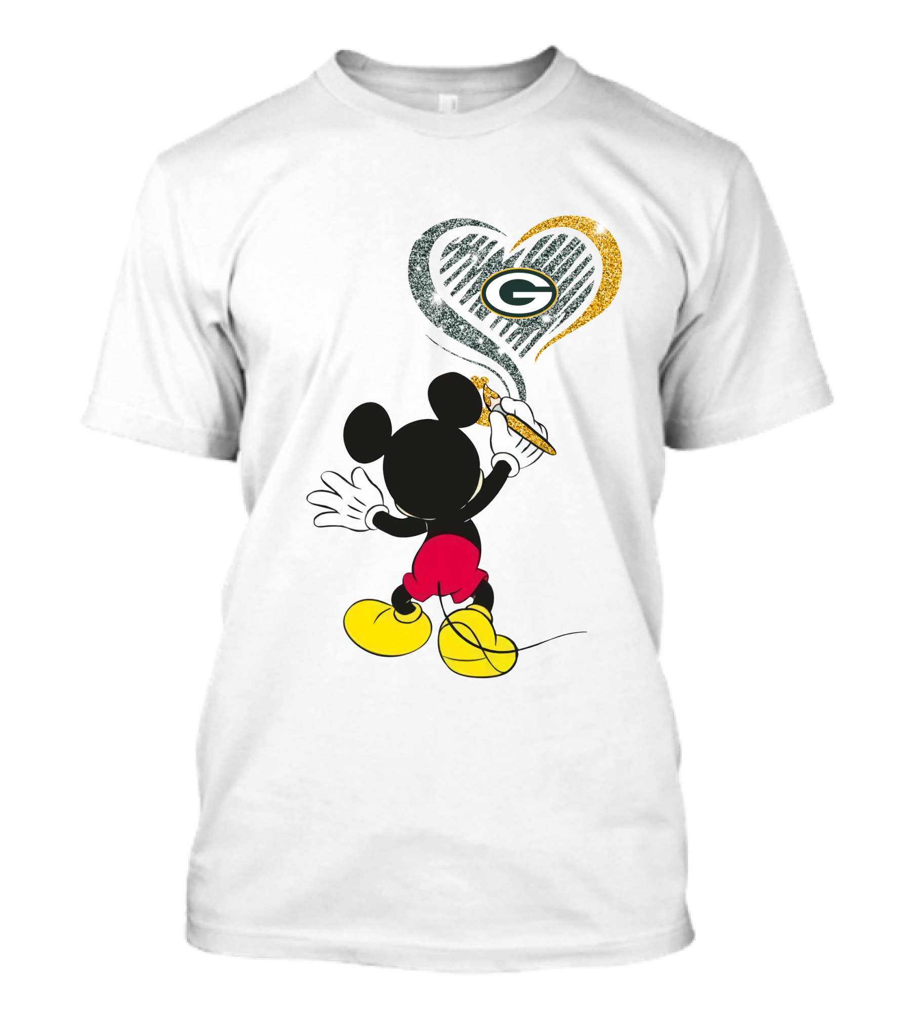Mickey Heart Green Bay Packers T-Shirt