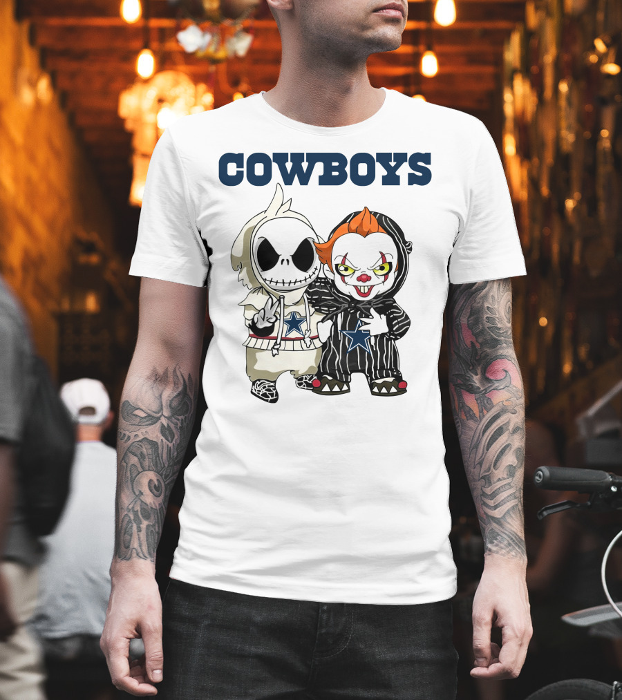 Cowboys Jack Skellington Pennywise With Stars T-Shirt