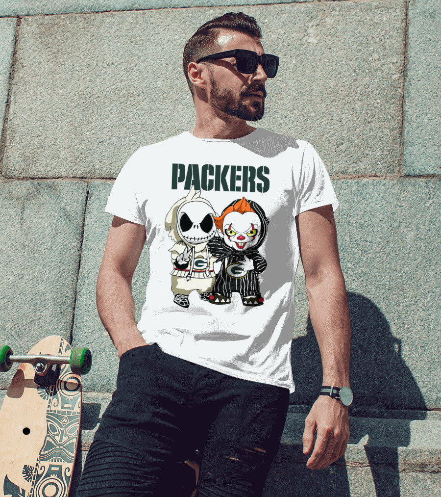 Packers Jack Skellington And Pennywise Crossover T-Shirt