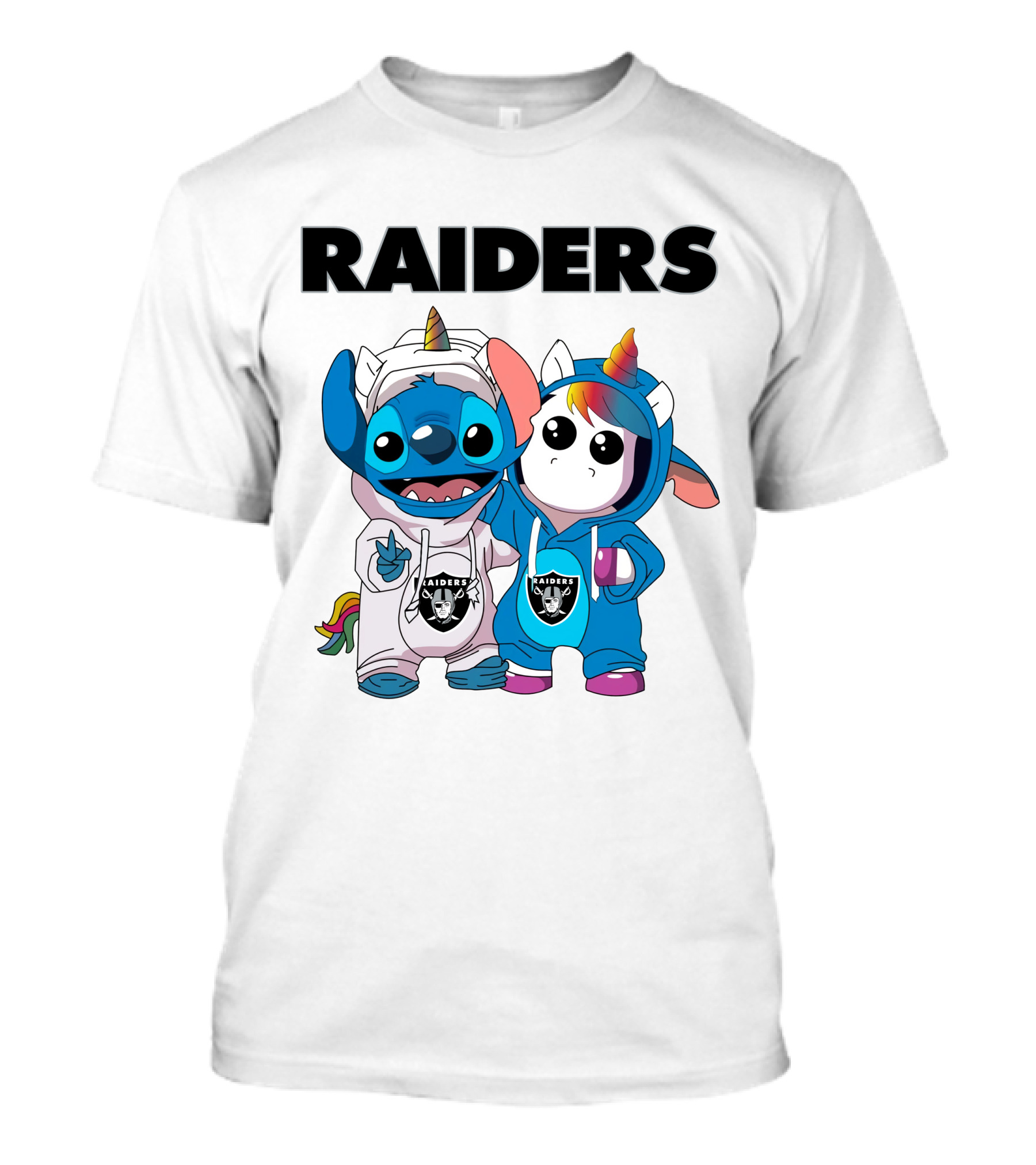 Raiders Stitch And Unicorn In Team Hoodies T-Shirt