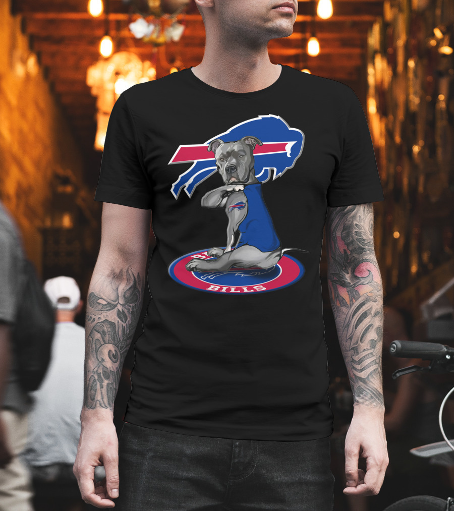 Buffalo Bills Dog With Team Logo And Colors T-Shirt
