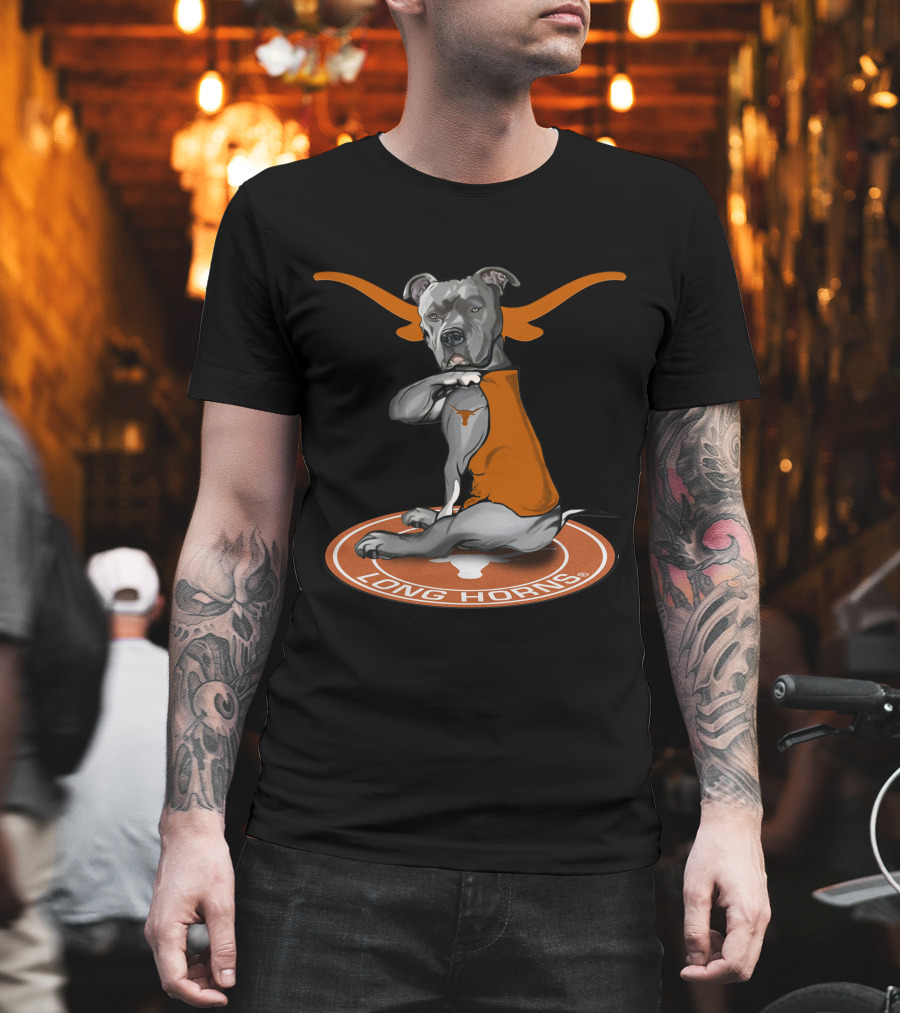 Texas Longhorns With Orange Longhorns Dog Logo And Orange Vest T-Shirt
