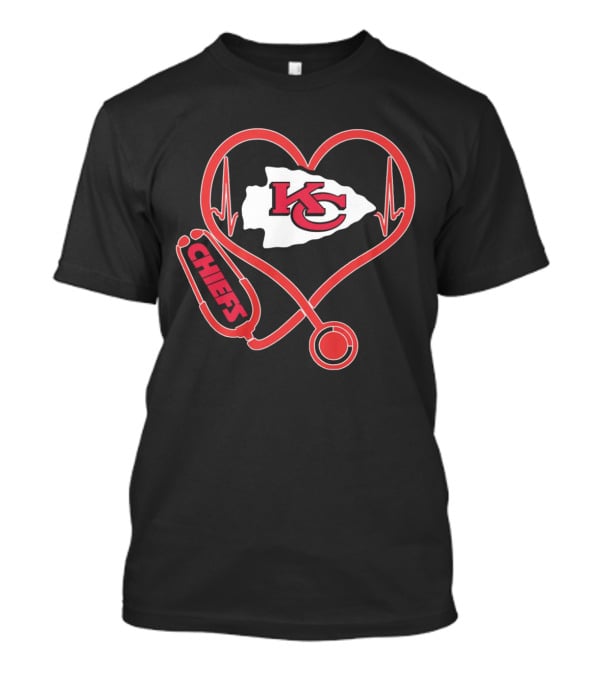 Kansas City Chiefs Heart Stethoscope Nurse Chiefs T-Shirt