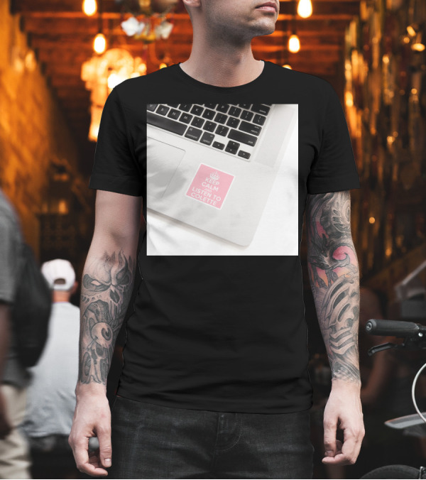 Keep Calm and Listen to Colette Pink Sticker on Laptop Keyboard T-Shirt Keep Calm and Listen to Colette Pink Sticker on Laptop Keyboard T-Shirt