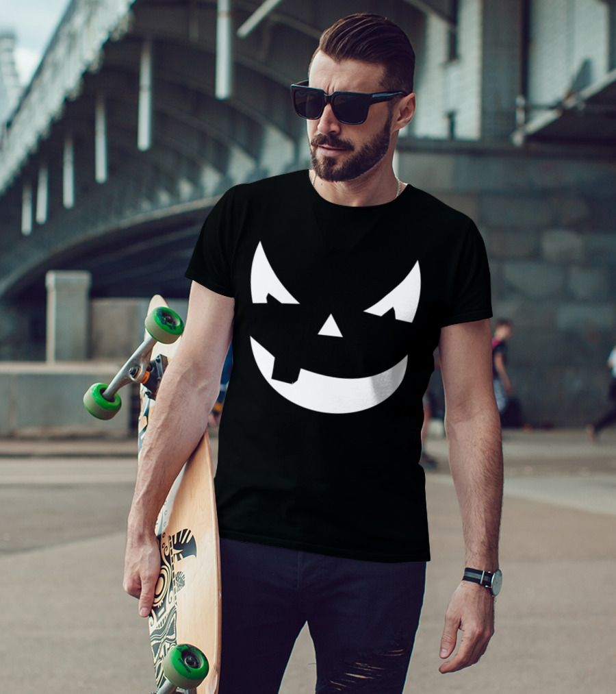 Halloween Pumpkin Holiday Jack-O'-Lantern Face T-Shirt