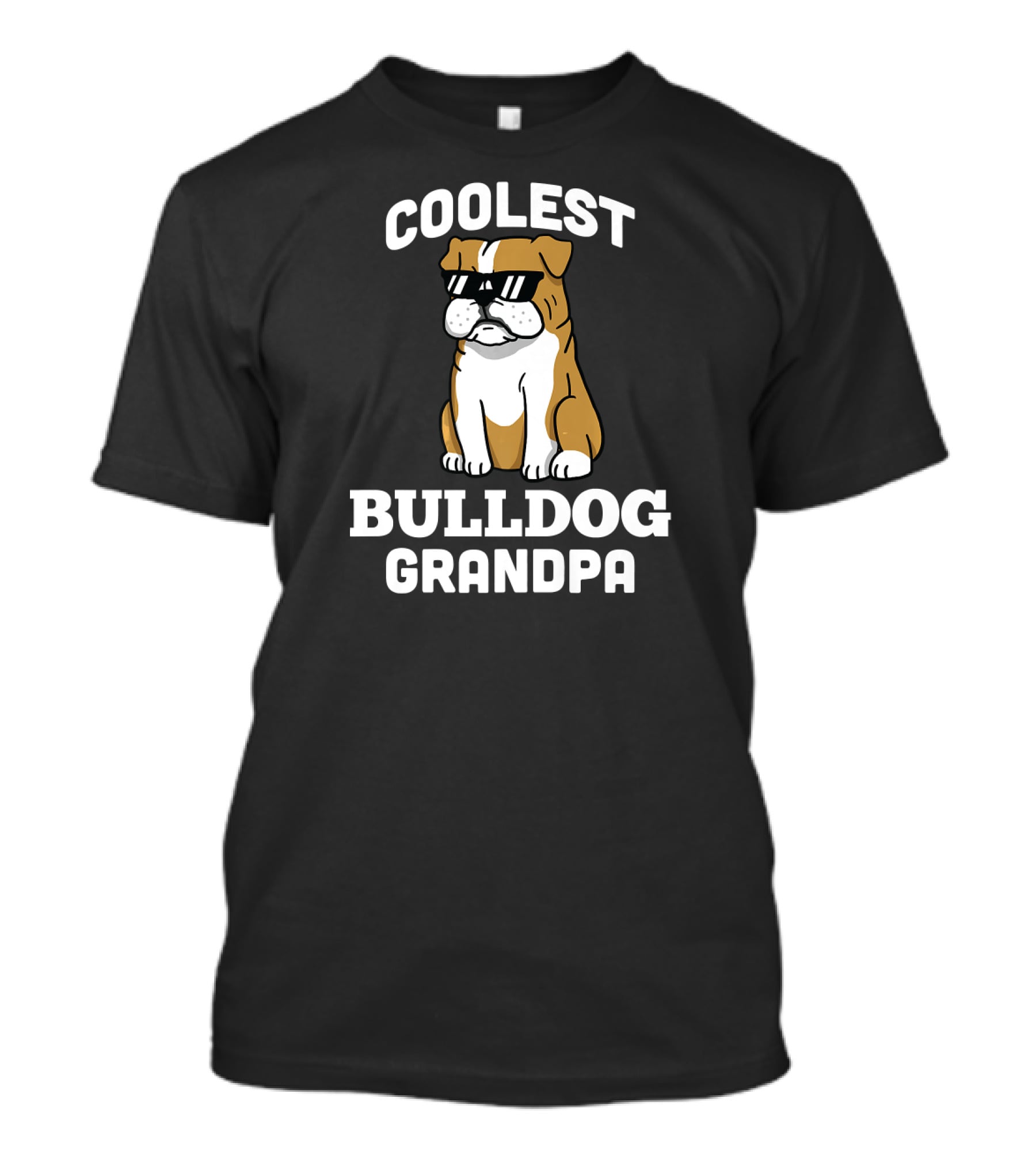 Coolest Bulldog Grandpa Funny English Dog T-Shirt
