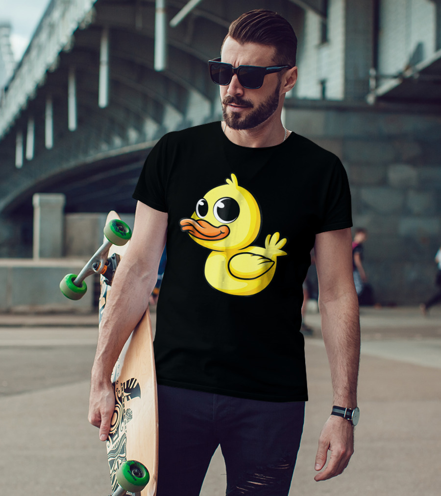 Cute Yellow Cartoon Duckling Baby Duck Bird T-Shirt
