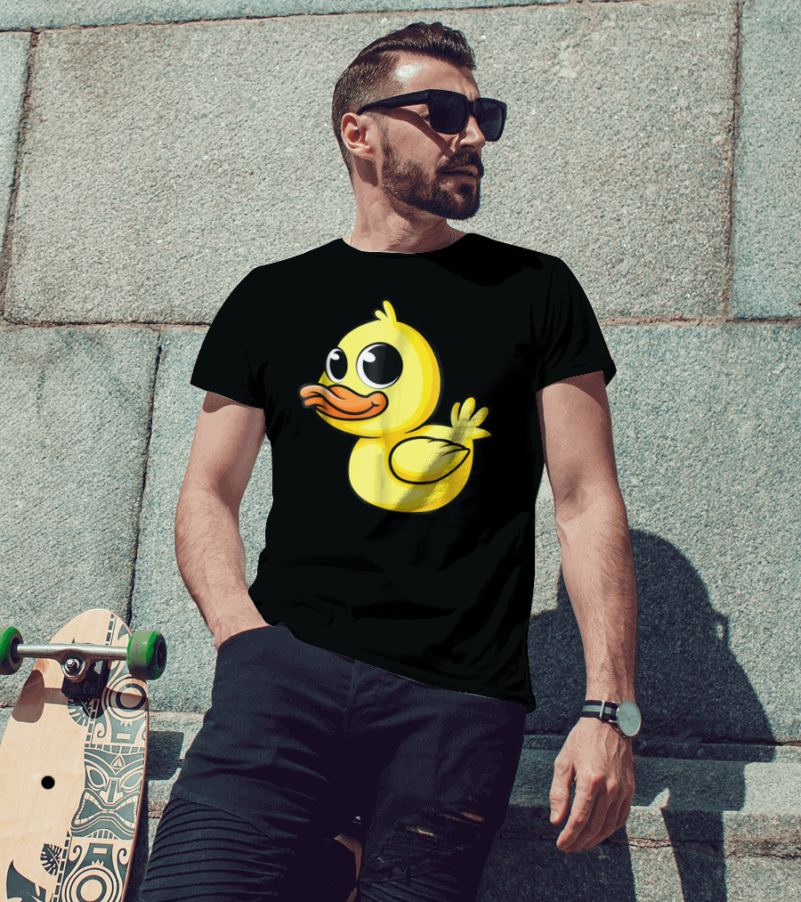 Cute Yellow Cartoon Duckling Baby Duck Bird T-Shirt