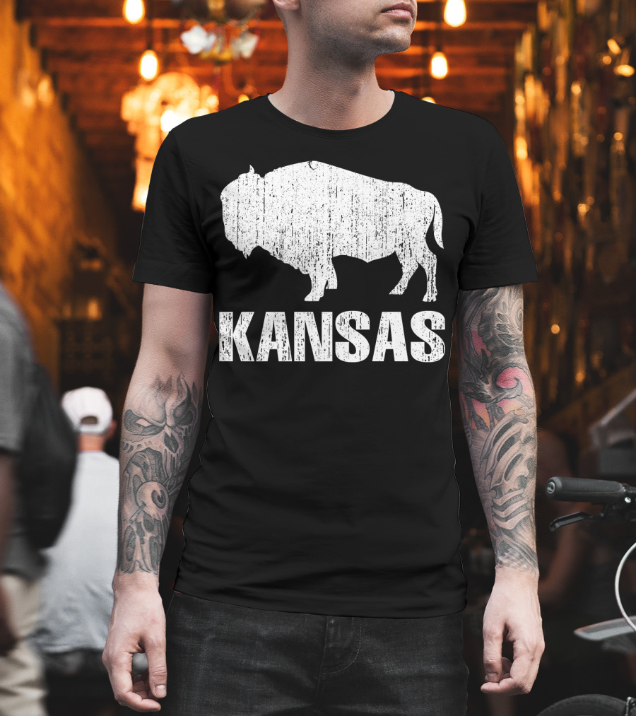 Distressed Kansas State Buffalo T-Shirt
