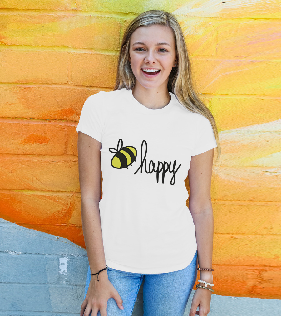 Happy Doodle Bee Handrawn T-Shirt