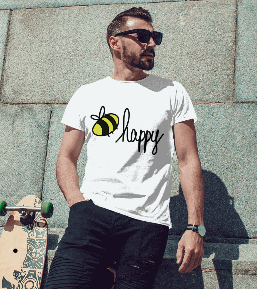 Happy Doodle Bee Handrawn T-Shirt