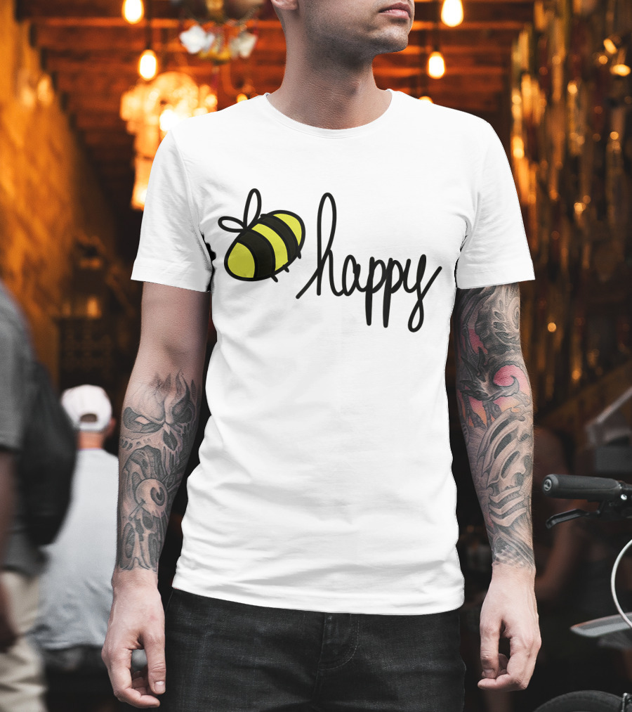 Happy Doodle Bee Handrawn T-Shirt