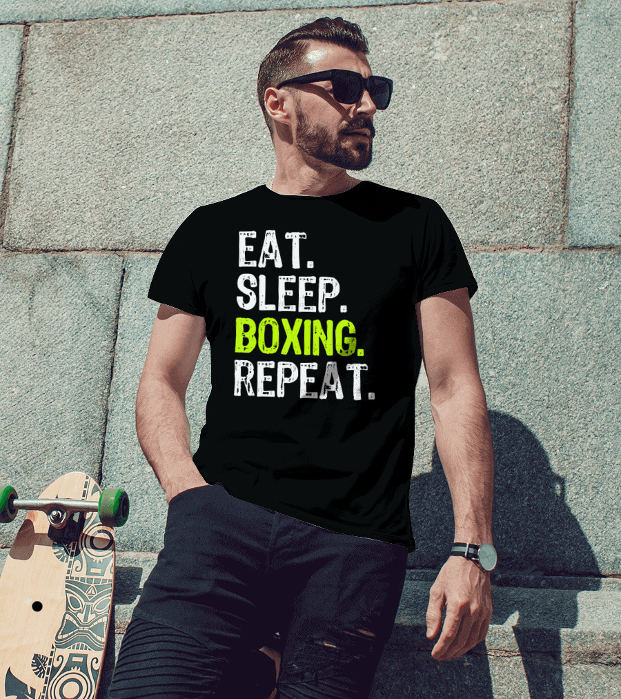 Eat Sleep Boxing Repeat Funny Coach T-Shirt