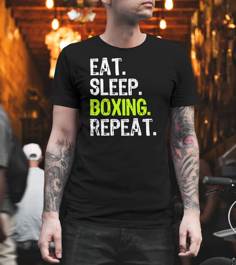 Eat Sleep Boxing Repeat Funny Coach T-Shirt