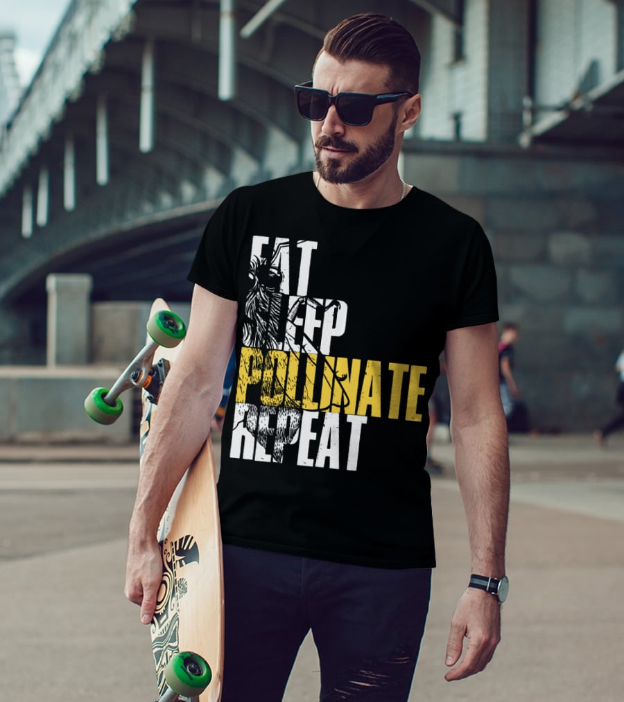Eat Sleep Pollinate Repeat Save The Bees T-Shirt
