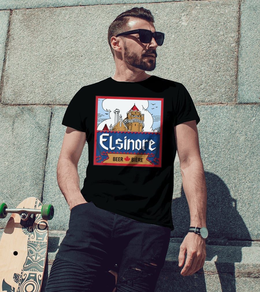 Elsinore Beer Bière Castle Design With Maple Leaf T-Shirt