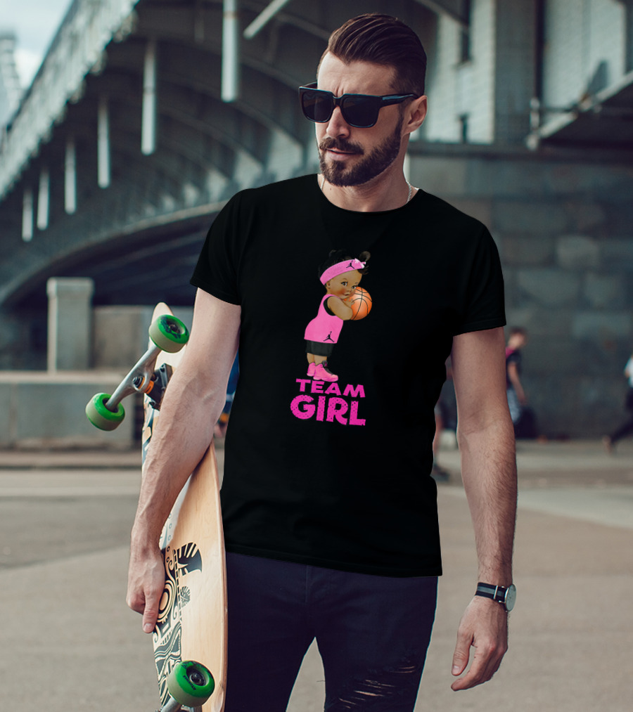 Team Girl Ethnic Basketball Baby Shower T-Shirt