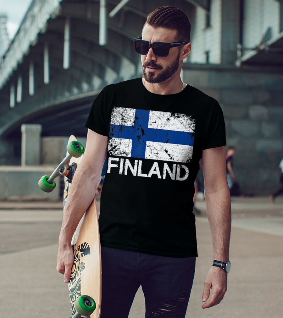Finnish Flag Finland Vintage Made In Finla T-Shirt