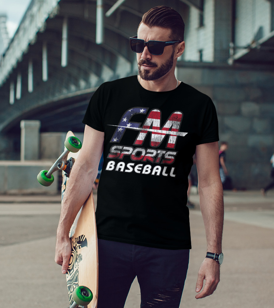FM Sports Baseball USA Flag T-Shirt