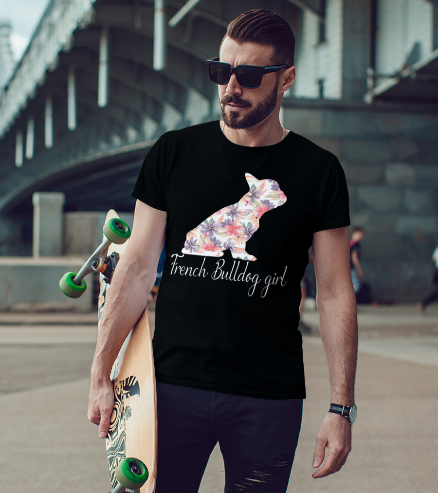Floral French Bulldog Girl Love T-Shirt
