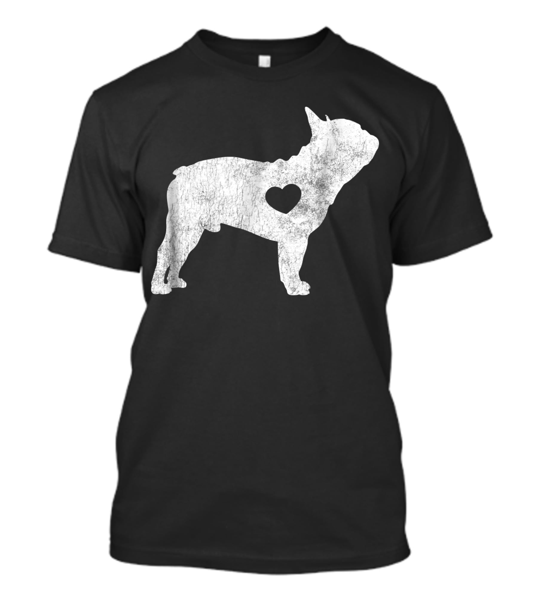 French Bulldog Love Heart Silhouette Frenchie T-Shirt