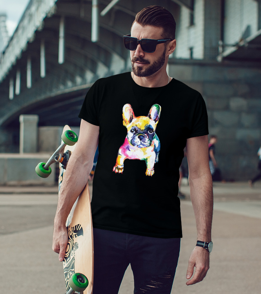 French Bulldog Colorful Watercolor Original T-Shirt