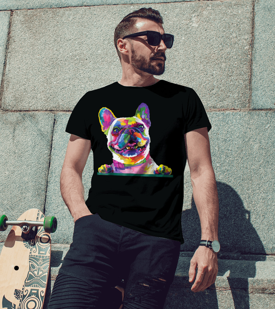 French Bulldog Colorful Dog Pop T-Shirt