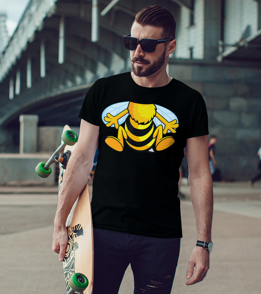 Funny Bee Costume Easy Honeybee Hall Buzzing Bumblebee Stripes T-Shirt