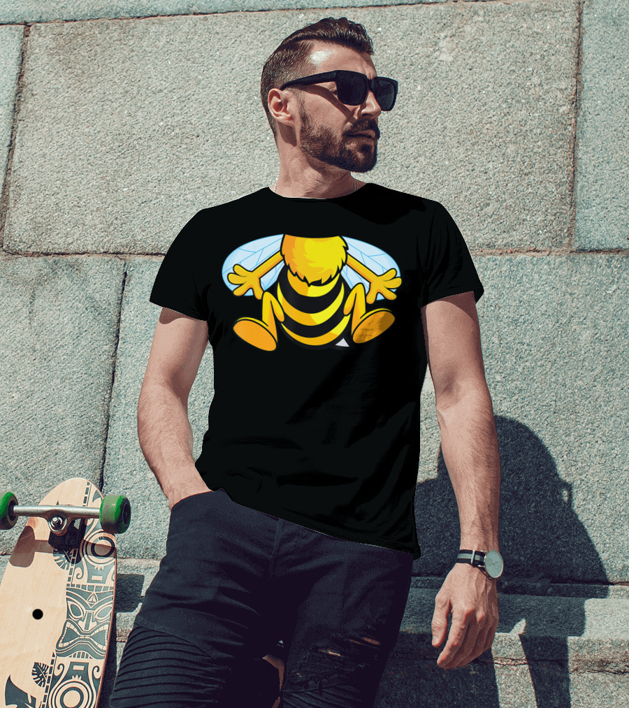 Funny Bee Costume Easy Honeybee Hall Buzzing Bumblebee Stripes T-Shirt