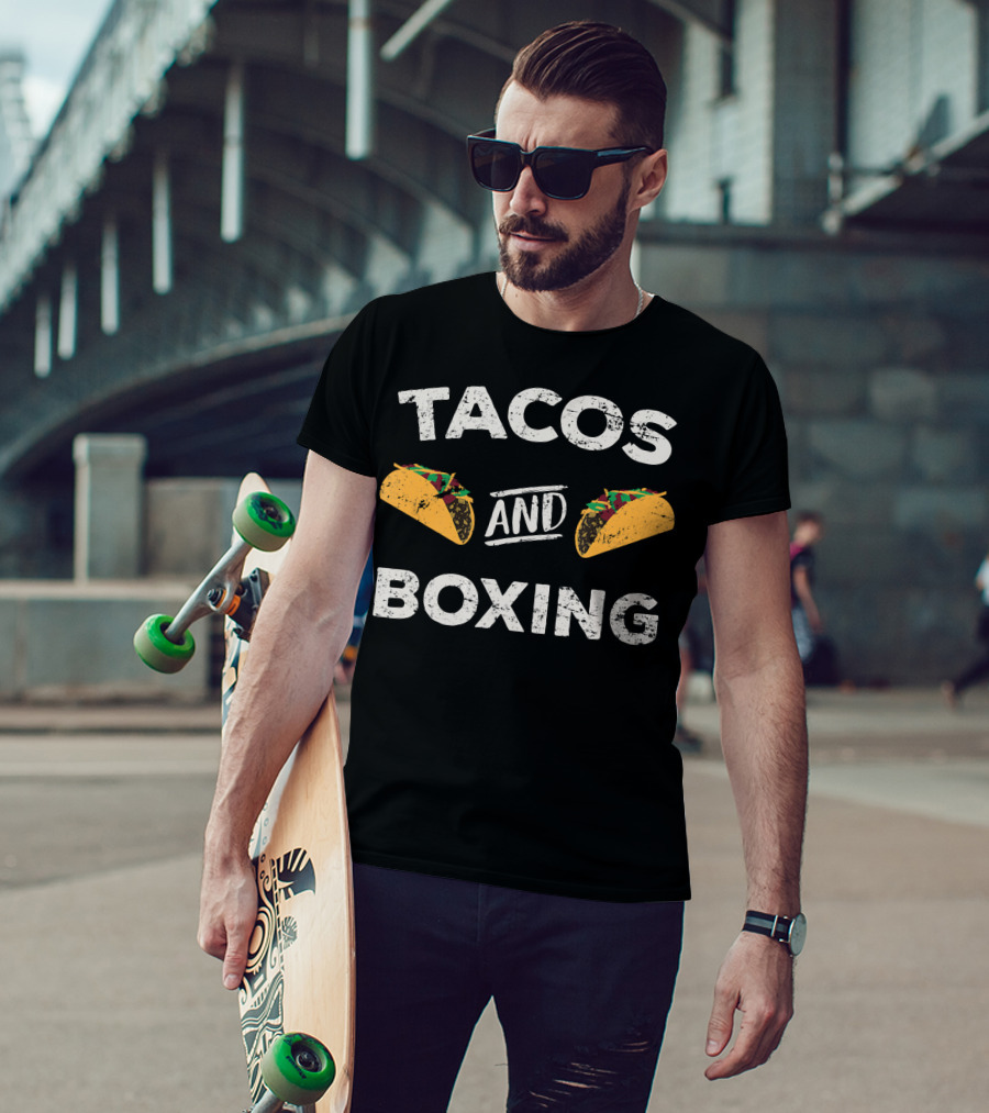 Tacos And Boxing Distressed Gym Boxer T-Shirt