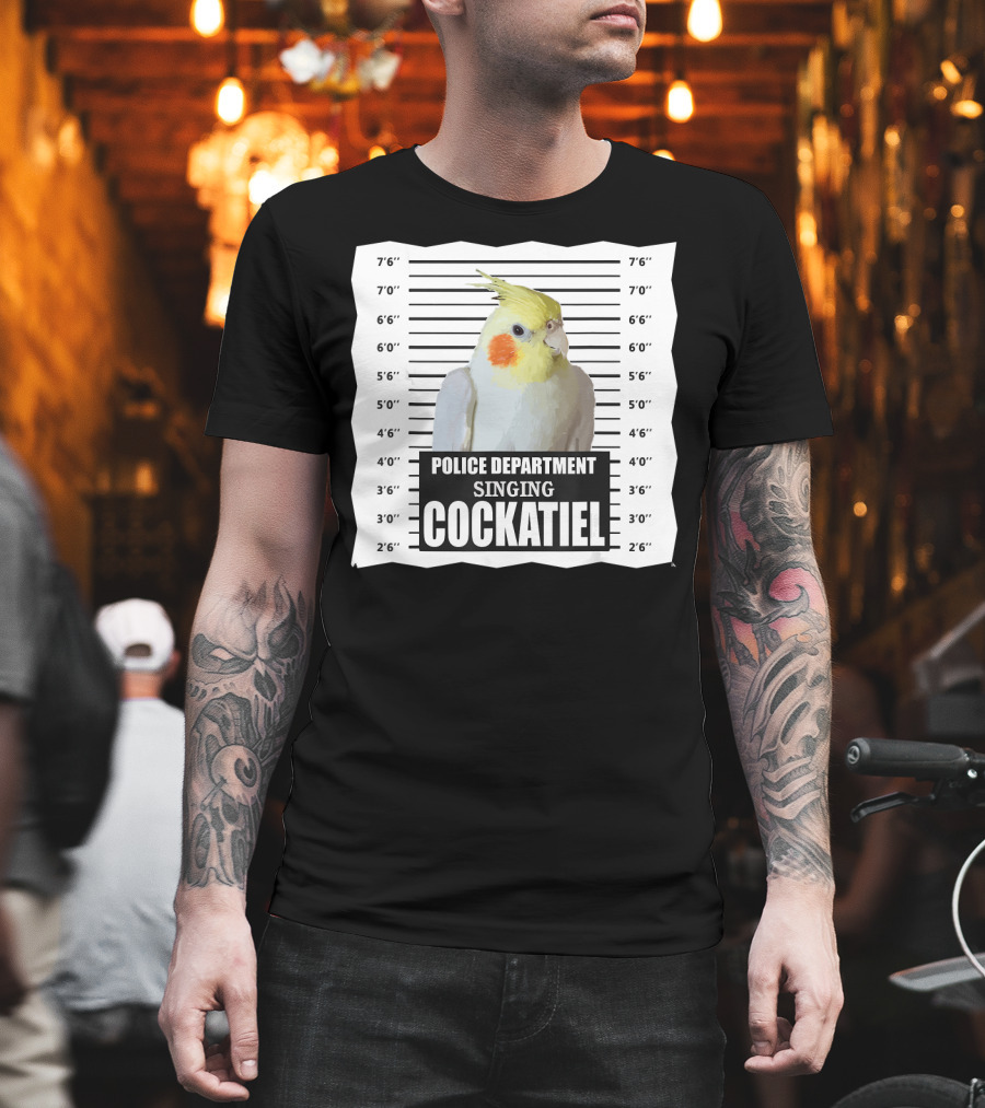 Police Department Singing Cockatiel Mugshot T-Shirt