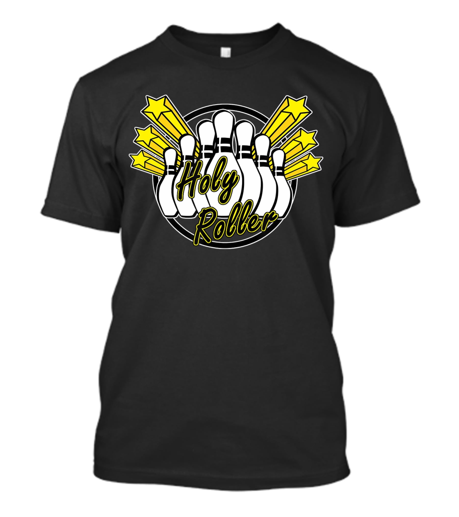 Holy Roller Bowling Pin Stars Retro Funny T-Shirt
