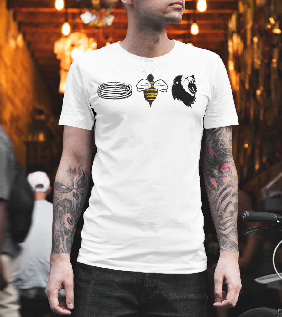 Barbed Bee Lion Funny Vintage Animal Joke Pun T-Shirt