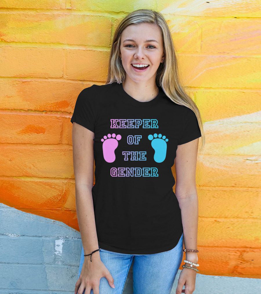 Keeper Of The Gender Pink Blue Footprints T-Shirt