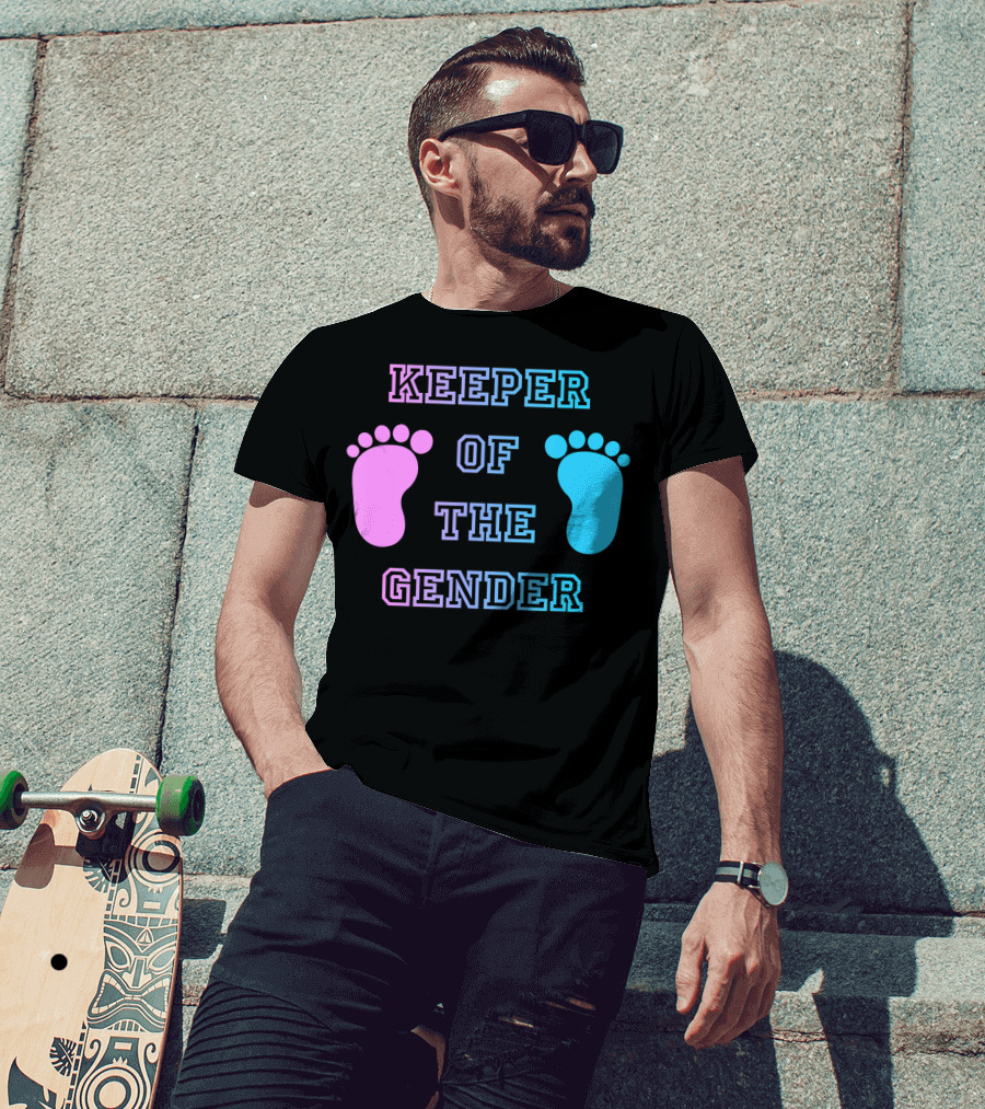 Keeper Of The Gender Pink Blue Footprints T-Shirt