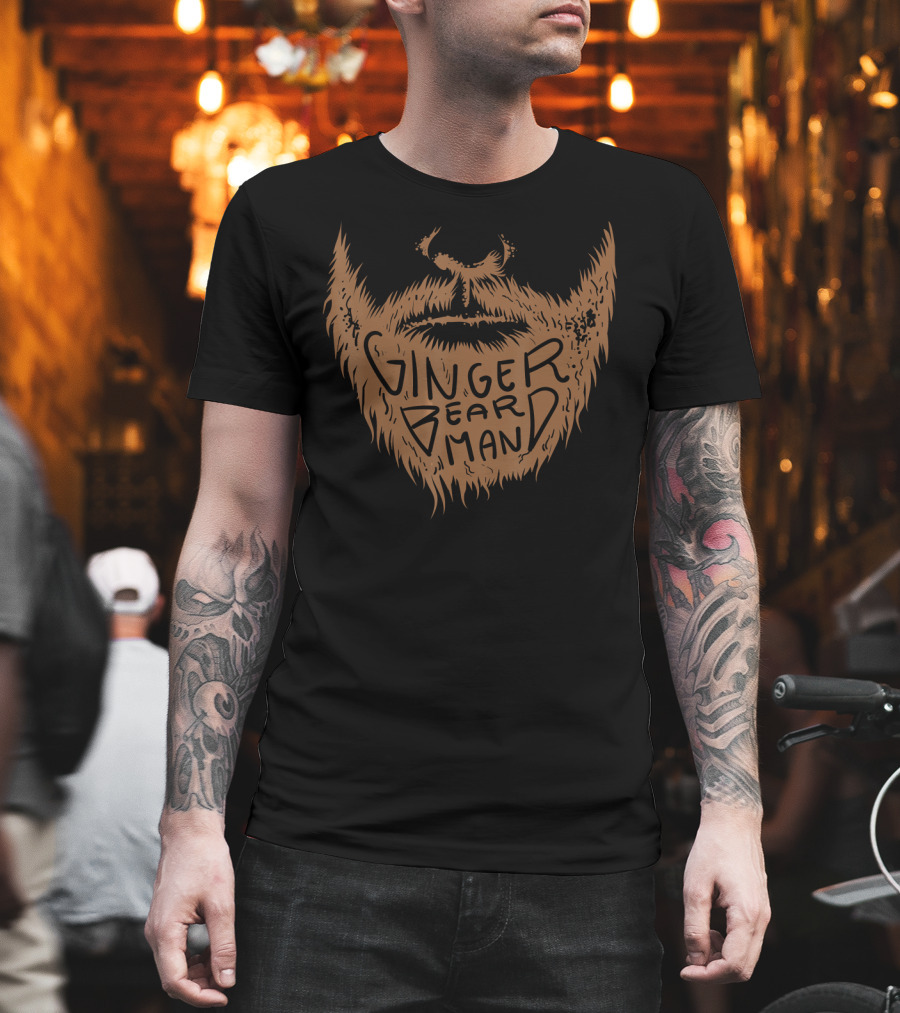 Ginger Beard Man Cute Mysterious Red Whiskered Face T-Shirt
