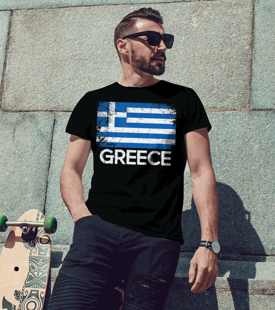 Greek Flag Vintage Greece Made In Gree T-Shirt