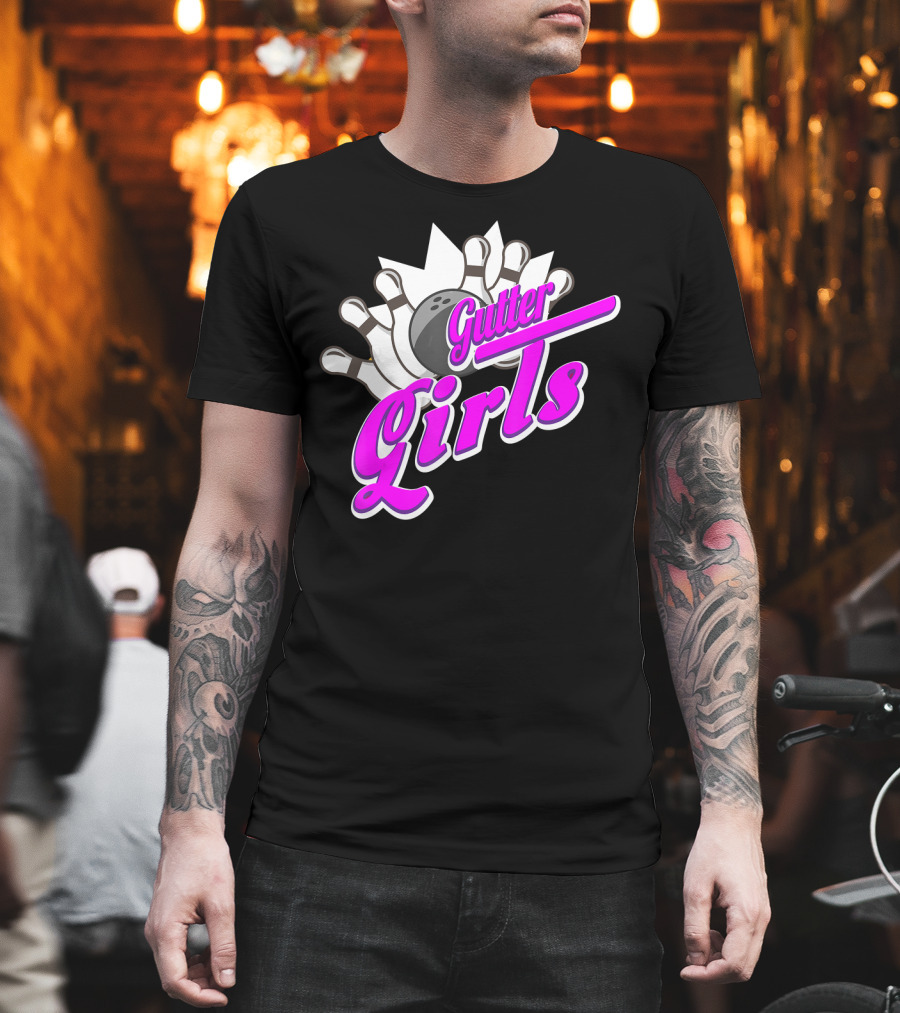 Gutter Girls Bowling Ball Pin Bowler Retro T-Shirt