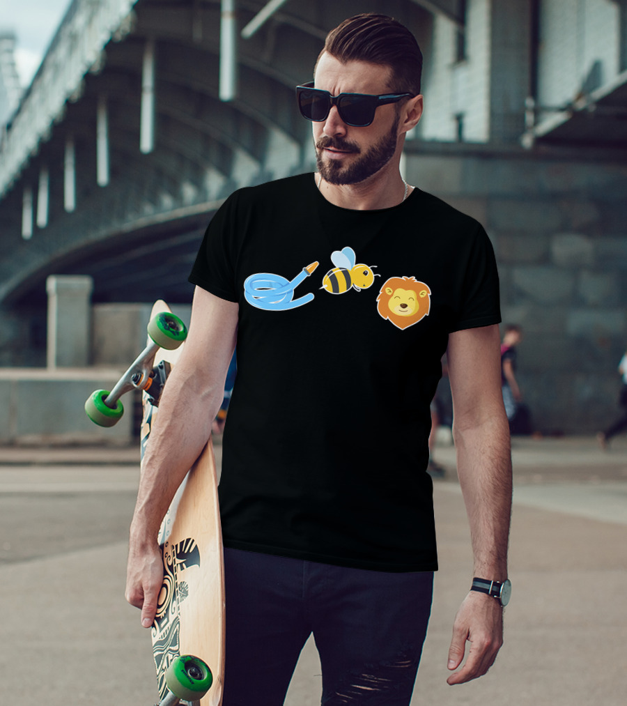 Hose Bee Lion Animal Funny Graphic Tee Wordplay T-Shirt