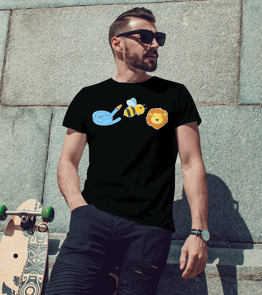 Hose Bee Lion Animal Funny Graphic Tee Wordplay T-Shirt