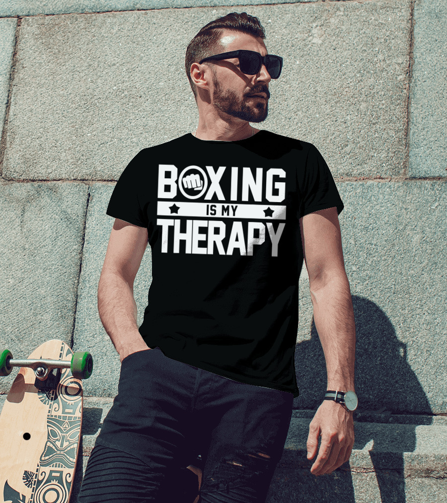 Boxing Is My Therapy Fist Icon Boxing Therapy T-Shirt