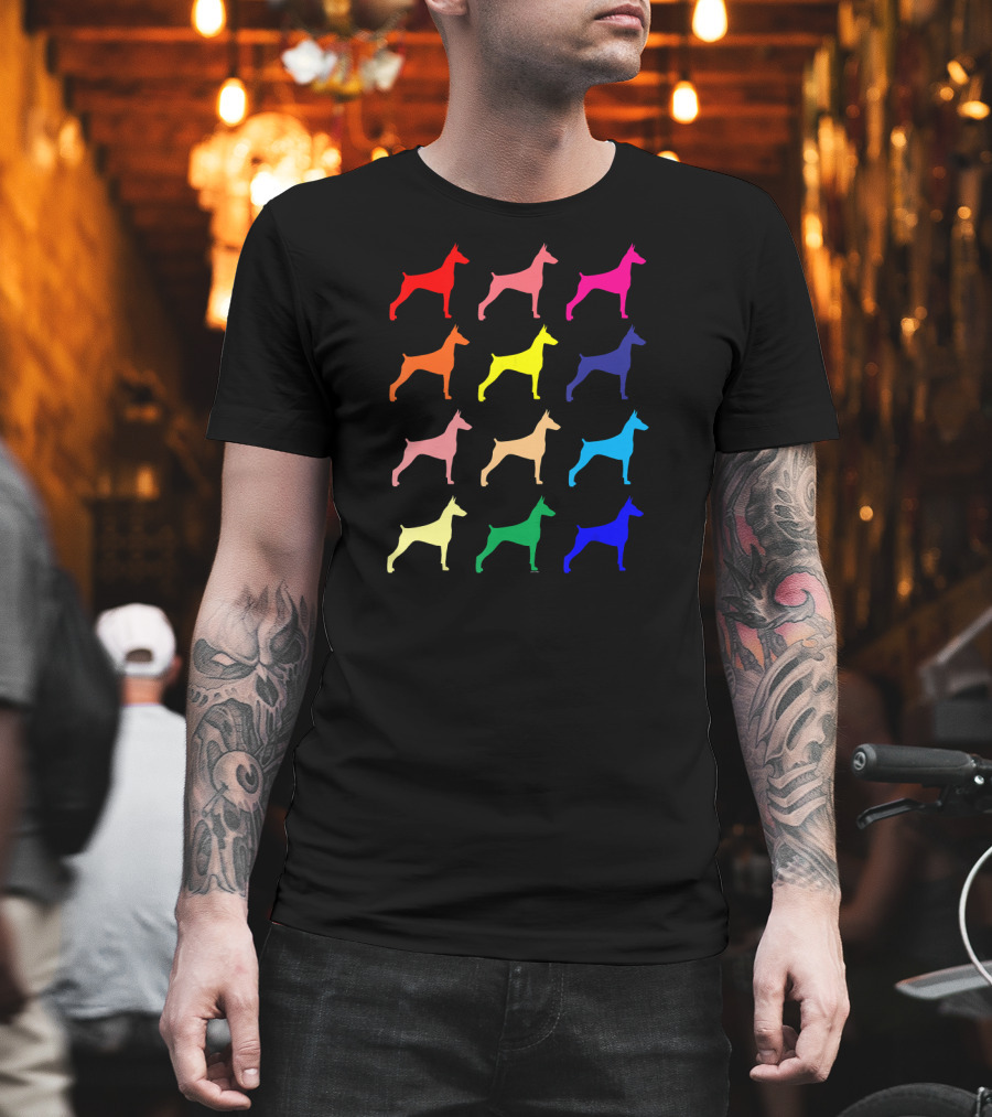Doberman Pinscher Dog Lovers Colorful Pop T-Shirt