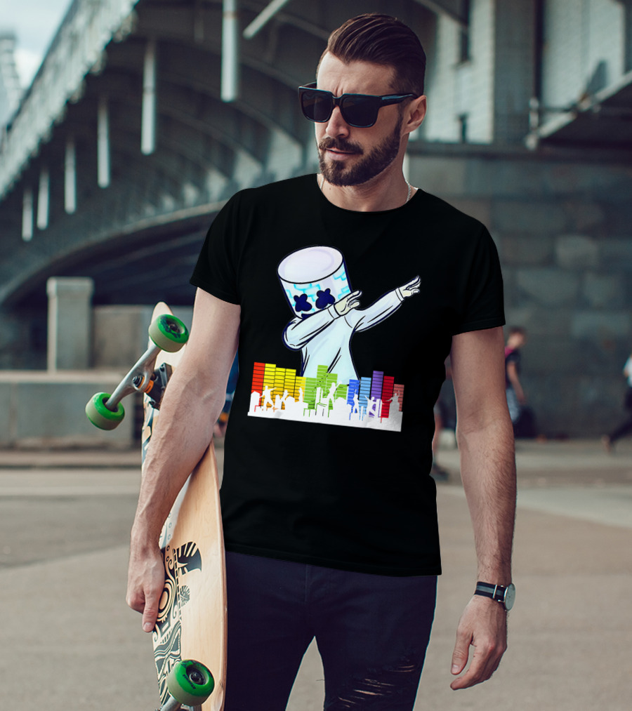 All I Want For Christmas Is Marshmello DJ Dabbing With Music Bars T-Shirt