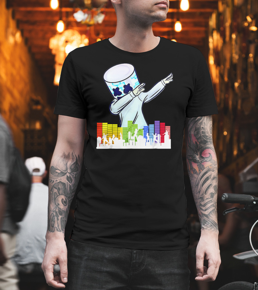 All I Want For Christmas Is Marshmello DJ Dabbing With Music Bars T-Shirt